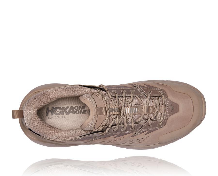 Zapatillas Trail Hoka One One Mujer - Kaha Bajas Gore-Tex - Beige - GHU637514